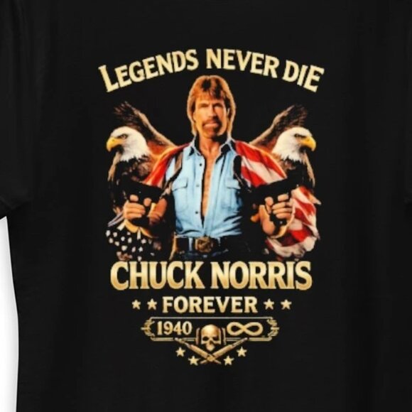 Legends Never Die Chuck Norris Forever 1940-2026 Unisex T Shirt 73 - Picture 2 of 5